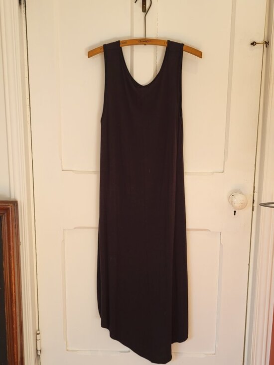 Twik Vintage Black High Low Dress Rhinestone Cross Sleeveless Whimsygoth - Picture 12 of 14